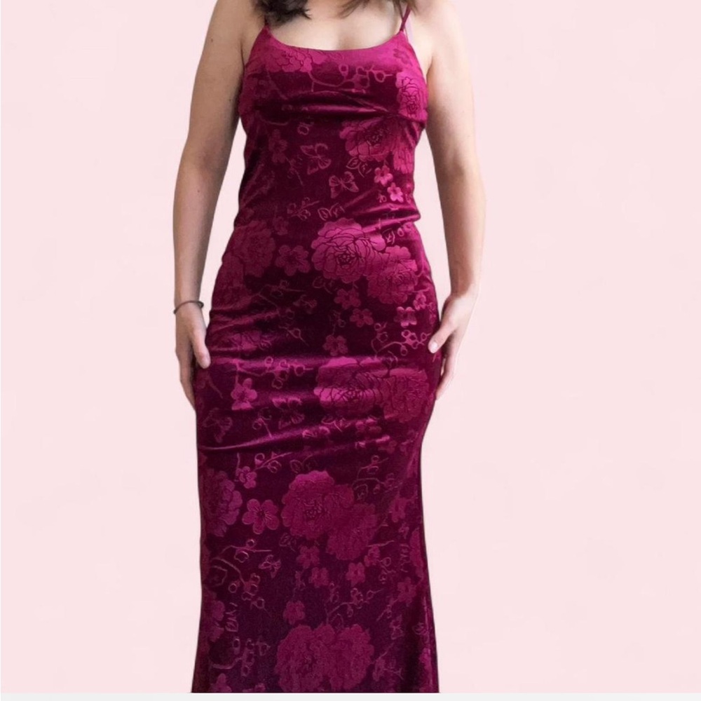 Cider Burgundy Floral Maxi Dress